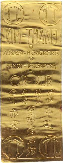 Vietnam | KIM-THANH Saigon-Hongkong-Hanoi-Pnompenh o.J Goldbarren / Goldplatte / Goldblech